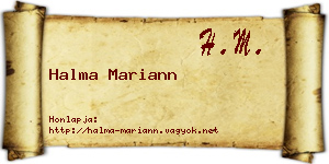 Halma Mariann névjegykártya