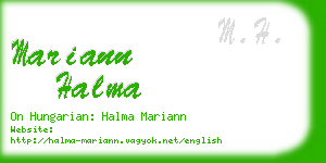 mariann halma business card
